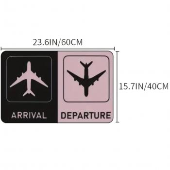 Doormat Airplane Arrival and Departure Black & Lotus Pink